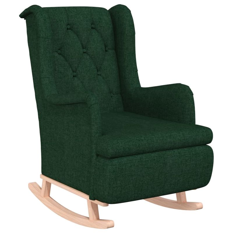 Casa si Gradina - Mobilier - Scaune si fotolii - Fotolii - Fotoliu balansoar cu taburet, verde inchis, material textil - Infinity.ro