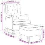 Casa si Gradina - Mobilier - Scaune si fotolii - Fotolii - Fotoliu balansoar cu taburet, verde inchis, material textil - Infinity.ro