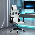 PC, gaming si accesorii - Gaming - Accesorii gaming - Scaune gaming - Scaun de jocuri, alb si negru, piele ecologica - Infinity.ro