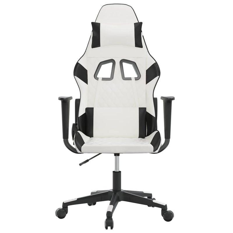 PC, gaming si accesorii - Gaming - Accesorii gaming - Scaune gaming - Scaun de jocuri, alb si negru, piele ecologica - Infinity.ro
