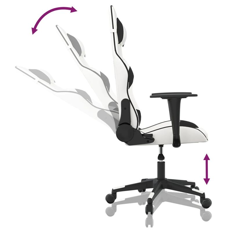 PC, gaming si accesorii - Gaming - Accesorii gaming - Scaune gaming - Scaun de jocuri, alb si negru, piele ecologica - Infinity.ro