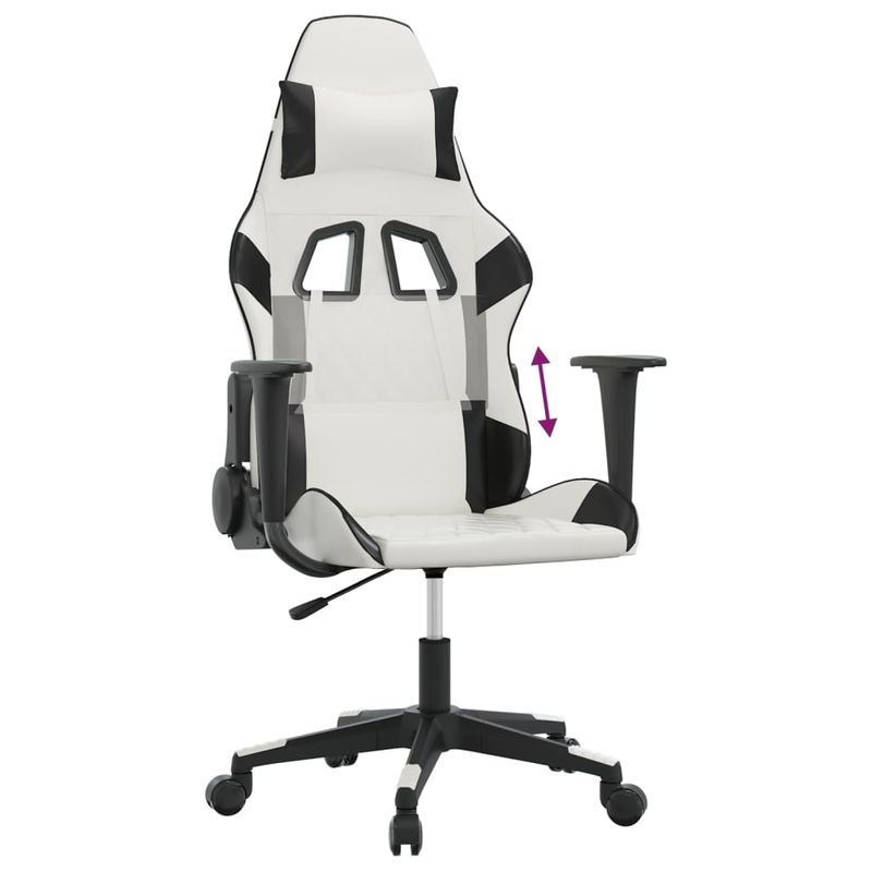 PC, gaming si accesorii - Gaming - Accesorii gaming - Scaune gaming - Scaun de jocuri, alb si negru, piele ecologica - Infinity.ro
