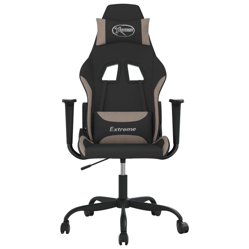 PC, gaming si accesorii - Gaming - Accesorii gaming - Scaune gaming - Scaun de jocuri, negru si gri taupe, textil - Infinity.ro