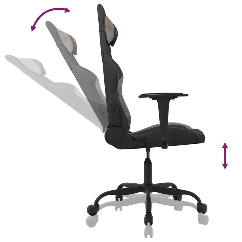 PC, gaming si accesorii - Gaming - Accesorii gaming - Scaune gaming - Scaun de jocuri, negru si gri taupe, textil - Infinity.ro