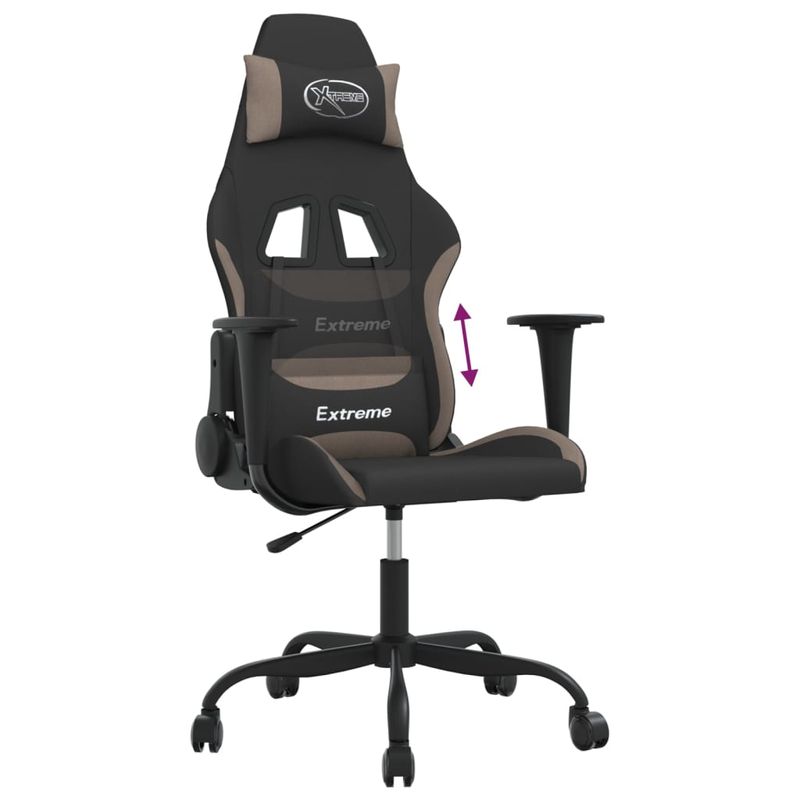 PC, gaming si accesorii - Gaming - Accesorii gaming - Scaune gaming - Scaun de jocuri, negru si gri taupe, textil - Infinity.ro