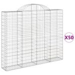 Casa si Gradina - Gradina si terasa - Garduri, panouri si accesorii - Cos gabion arcuit, 50 buc, 200x30x160/180 cm, fier galvanizat - Infinity.ro