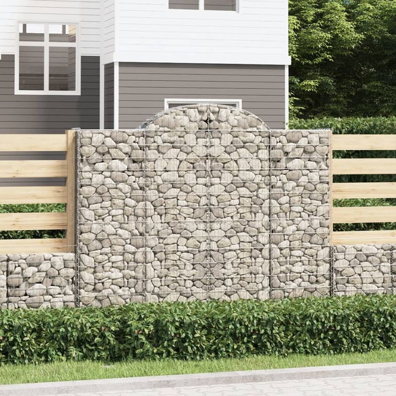 Casa si Gradina - Gradina si terasa - Garduri, panouri si accesorii - Cos gabion arcuit, 50 buc, 200x30x160/180 cm, fier galvanizat - Infinity.ro