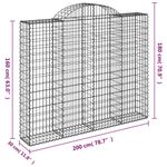 Casa si Gradina - Gradina si terasa - Garduri, panouri si accesorii - Cos gabion arcuit, 50 buc, 200x30x160/180 cm, fier galvanizat - Infinity.ro