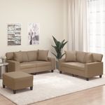 Casa si Gradina - Mobilier - Seturi de mobilier - Seturi living - Set de canapele cu perne, 3 piese, cappuccino, piele ecologica - Infinity.ro
