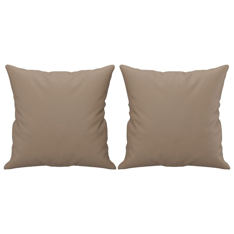 Casa si Gradina - Mobilier - Seturi de mobilier - Seturi living - Set de canapele cu perne, 3 piese, cappuccino, piele ecologica - Infinity.ro