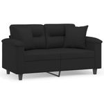 Casa si Gradina - Mobilier - Canapele si coltare - Canapele - Canapea 2 locuri, cu perne&pernute, negru, 120 cm, microfibra - Infinity.ro