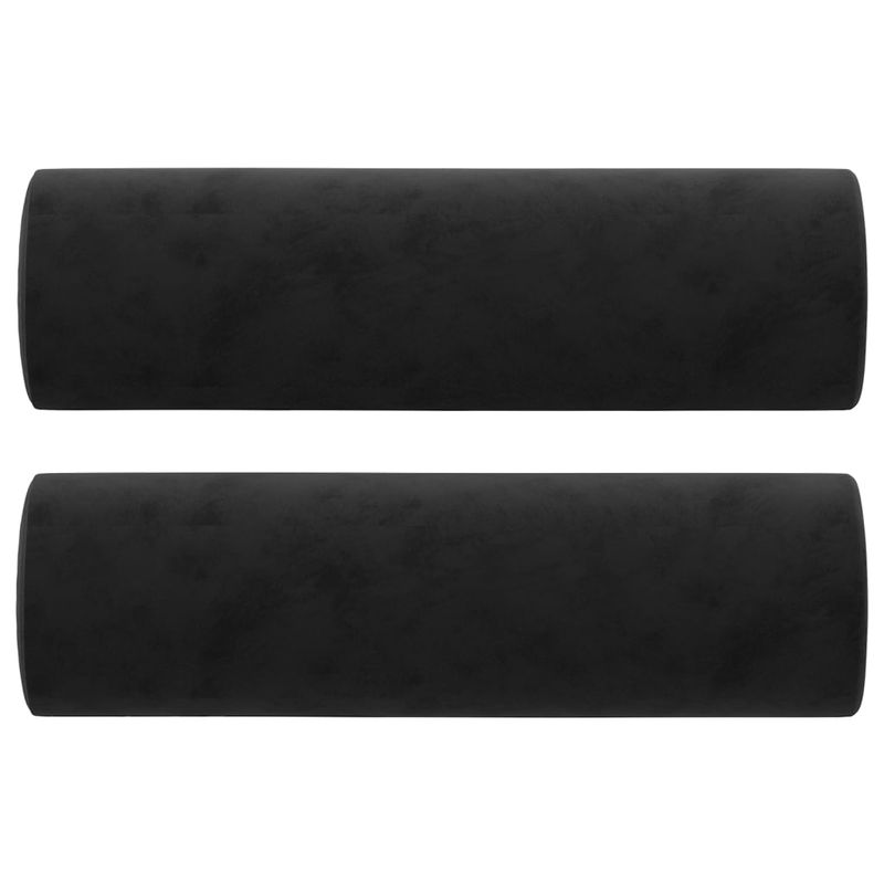 Casa si Gradina - Mobilier - Seturi de mobilier - Seturi living - Set canapea, perne/perne decorative, 4 piese, negru, catifea - Infinity.ro