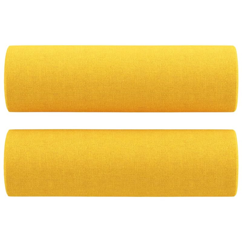 Casa si Gradina - Mobilier - Canapele si coltare - Canapele - Canapea 3 locuri cu perne&pernute galben deschis 210 cm textil - Infinity.ro