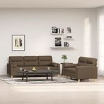 Casa si Gradina - Mobilier - Canapele si coltare - Canapele - Set canapea perne/perne decorative, 2 piese, maro, textil - Infinity.ro