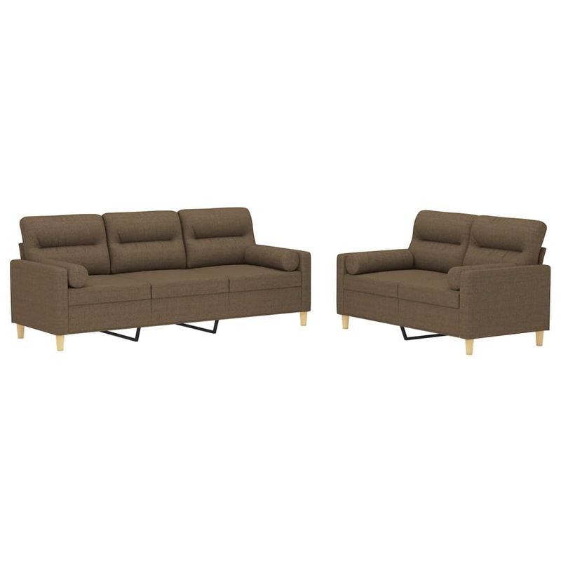 Casa si Gradina - Mobilier - Canapele si coltare - Canapele - Set canapea perne/perne decorative, 2 piese, maro, textil - Infinity.ro