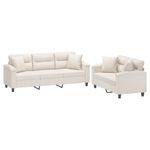 Casa si Gradina - Mobilier - Seturi de mobilier - Seturi living - Set de canapele cu perne, 2 piese, bej, microfibra - Infinity.ro