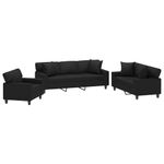 Casa si Gradina - Mobilier - Seturi de mobilier - Seturi living - Set de canapele cu perne, 3 piese, negru, piele ecologica - Infinity.ro