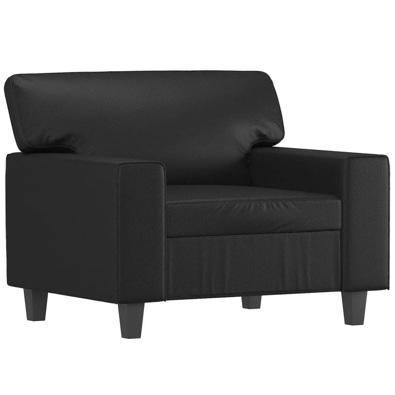 Casa si Gradina - Mobilier - Seturi de mobilier - Seturi living - Set de canapele cu perne, 3 piese, negru, piele ecologica - Infinity.ro
