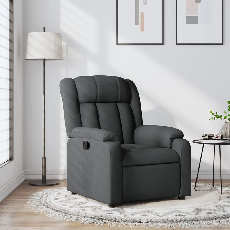 Casa si Gradina - Mobilier - Scaune si fotolii - Fotolii - Fotoliu rabatabil gri inchis, material textil - Infinity.ro