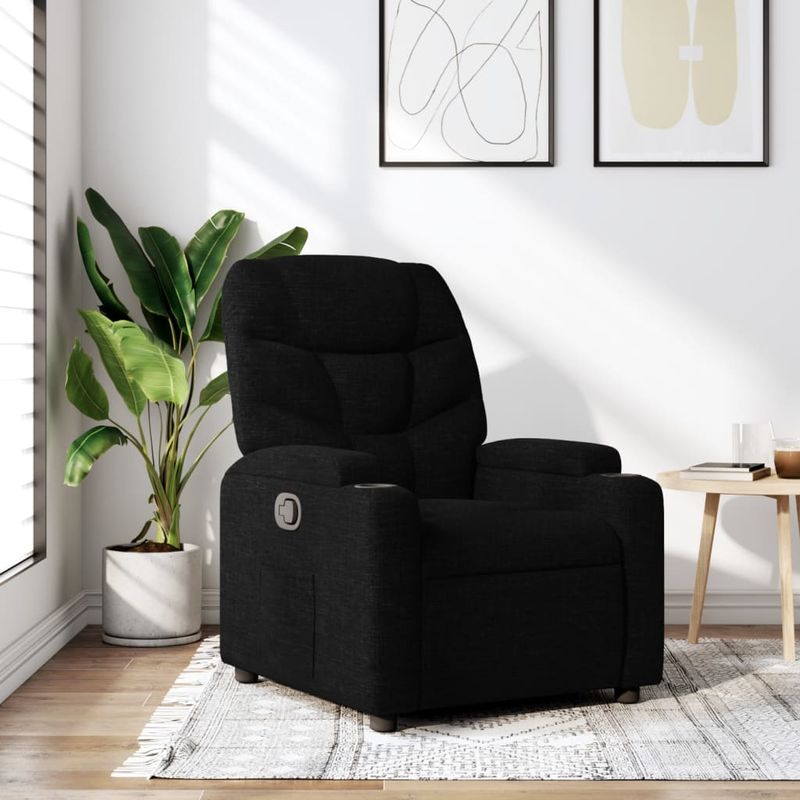 Casa si Gradina - Mobilier - Scaune si fotolii - Fotolii - Fotoliu rabatabil din material textil negru - Infinity.ro