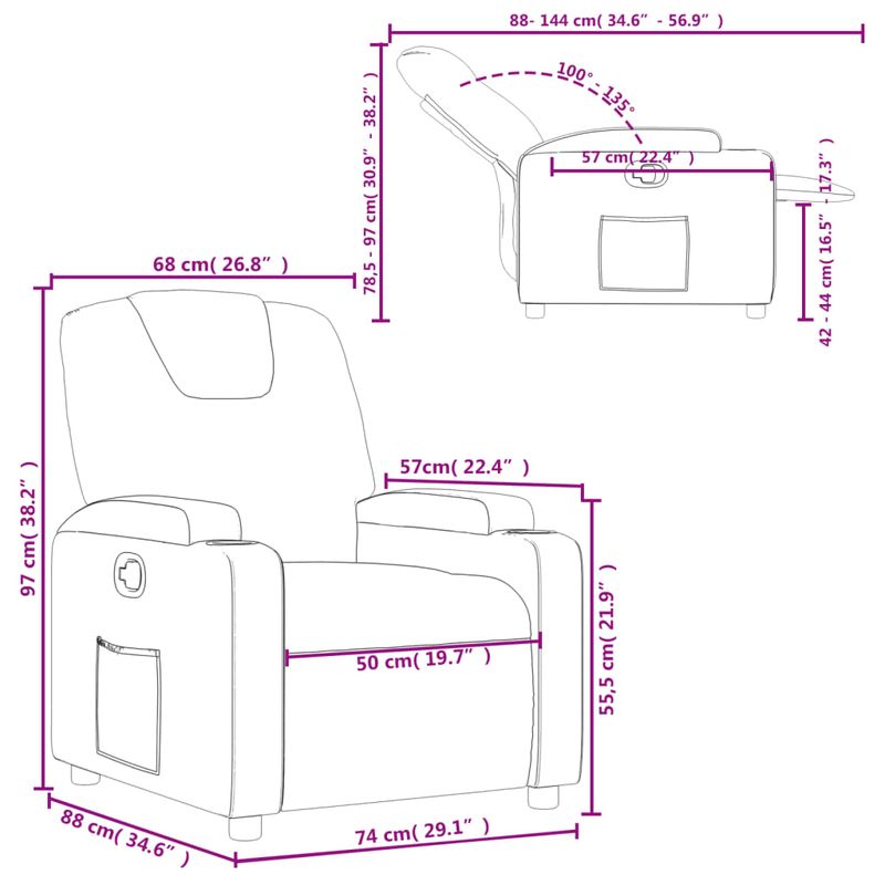 Casa si Gradina - Mobilier - Scaune si fotolii - Fotolii - Fotoliu rabatabil din piele ecologica crem - Infinity.ro