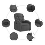 Casa si Gradina - Mobilier - Scaune si fotolii - Fotolii - Fotoliu rabatabil gri inchis, material textil - Infinity.ro