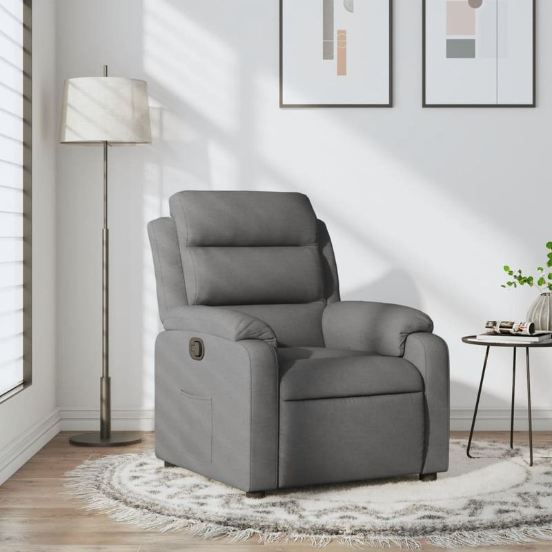 Casa si Gradina - Mobilier - Scaune si fotolii - Fotolii - Fotoliu rabatabil gri inchis, material textil - Infinity.ro