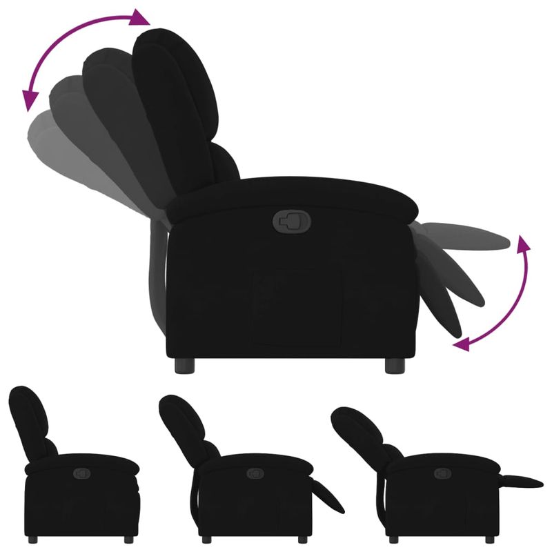 Casa si Gradina - Mobilier - Scaune si fotolii - Fotolii - Fotoliu rabatabil din catifea neagra - Infinity.ro