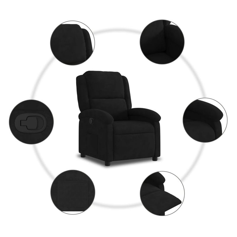 Casa si Gradina - Mobilier - Scaune si fotolii - Fotolii - Fotoliu rabatabil din catifea neagra - Infinity.ro