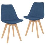 Casa si Gradina - Mobilier - Scaune si fotolii - Scaune - Scaune de bucatarie, 2 buc., albastru, textil - Infinity.ro