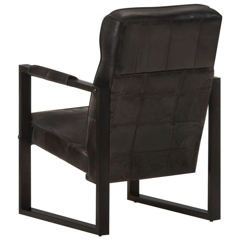 Casa si Gradina - Mobilier - Scaune si fotolii - Fotolii - Fotoliu, negru, 60x75x90 cm, piele naturala de capra - Infinity.ro