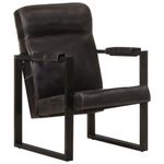 Casa si Gradina - Mobilier - Scaune si fotolii - Fotolii - Fotoliu, negru, 60x75x90 cm, piele naturala de capra - Infinity.ro