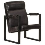 Casa si Gradina - Mobilier - Scaune si fotolii - Fotolii - Fotoliu, negru, 60x75x90 cm, piele naturala de capra - Infinity.ro