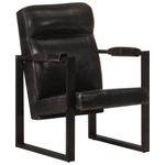 Casa si Gradina - Mobilier - Scaune si fotolii - Fotolii - Fotoliu, negru, 60x75x90 cm, piele naturala de capra - Infinity.ro