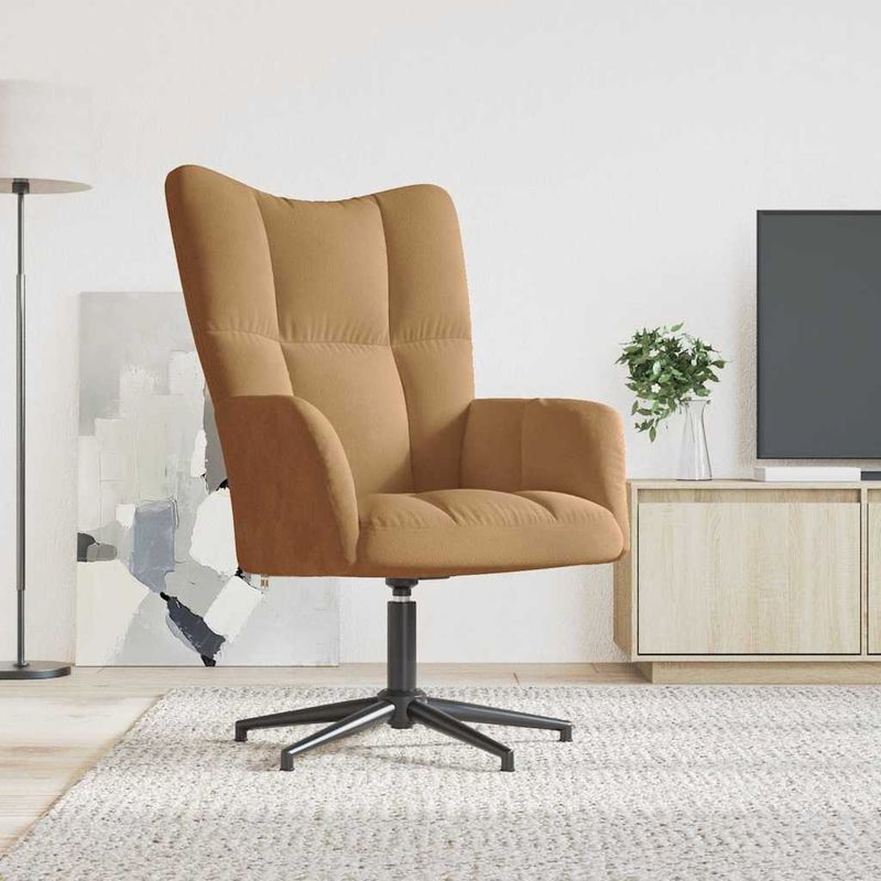 Casa si Gradina - Mobilier - Scaune si fotolii - Fotolii - Fotoliu de relaxare, maro, catifea - Infinity.ro
