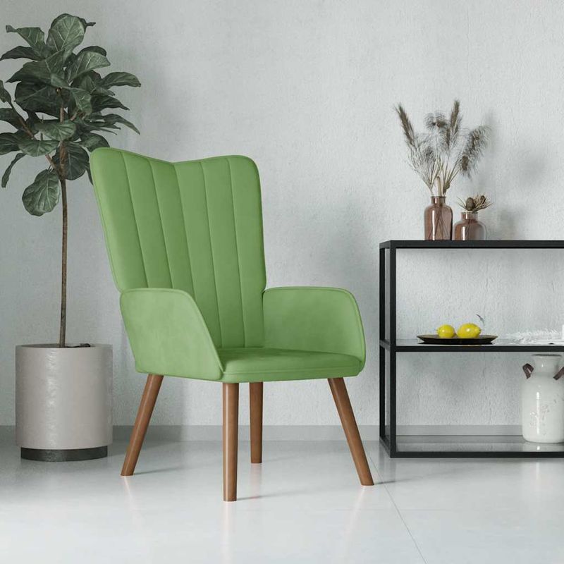 Casa si Gradina - Mobilier - Scaune si fotolii - Fotolii - Fotoliu de relaxare, verde deschis, catifea - Infinity.ro