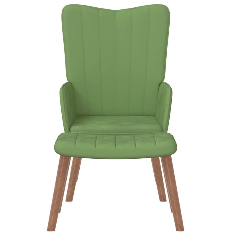 Casa si Gradina - Mobilier - Scaune si fotolii - Fotolii - Fotoliu de relaxare cu taburet, verde deschis, catifea - Infinity.ro