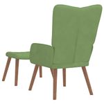 Casa si Gradina - Mobilier - Scaune si fotolii - Fotolii - Fotoliu de relaxare cu taburet, verde deschis, catifea - Infinity.ro