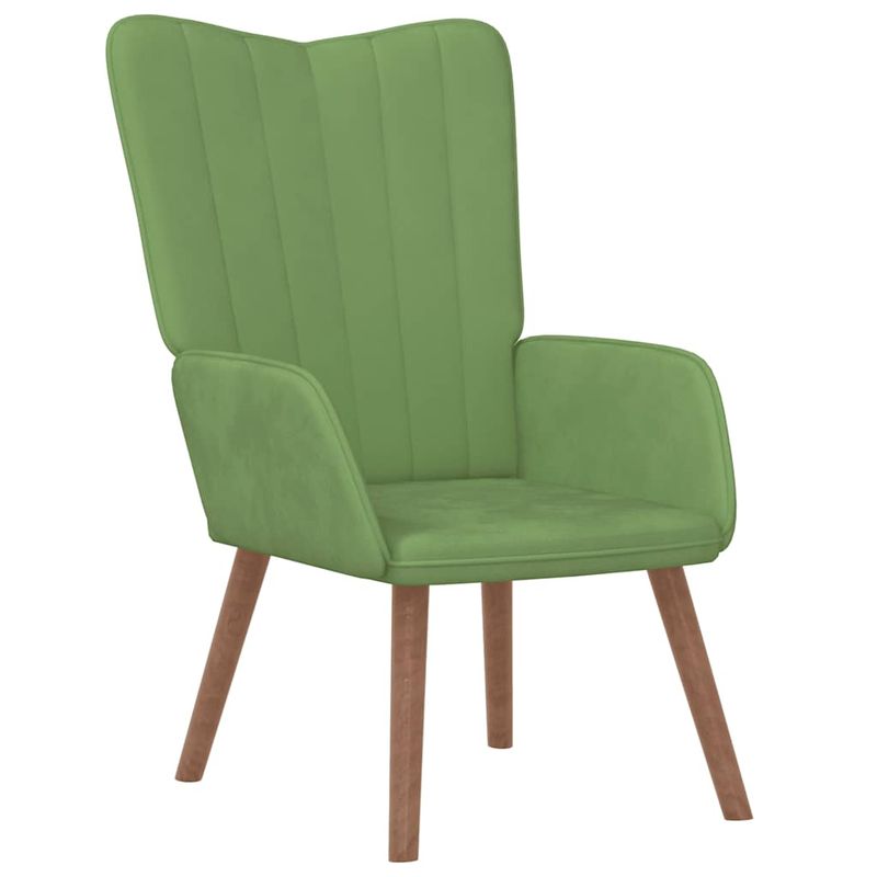 Casa si Gradina - Mobilier - Scaune si fotolii - Fotolii - Fotoliu de relaxare cu taburet, verde deschis, catifea - Infinity.ro