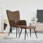 Casa si Gradina - Mobilier - Scaune si fotolii - Fotolii - Fotoliu de relaxare cu taburet, maro, textil - Infinity.ro