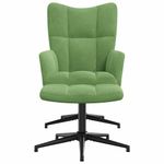 Casa si Gradina - Mobilier - Scaune si fotolii - Fotolii - Fotoliu de relaxare cu taburet, verde deschis, catifea - Infinity.ro