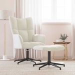 Casa si Gradina - Mobilier - Scaune si fotolii - Fotolii - Fotoliu de relaxare cu taburet, alb crem, catifea - Infinity.ro