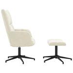 Casa si Gradina - Mobilier - Scaune si fotolii - Fotolii - Fotoliu de relaxare cu taburet, alb crem, catifea - Infinity.ro