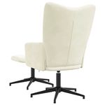 Casa si Gradina - Mobilier - Scaune si fotolii - Fotolii - Fotoliu de relaxare cu taburet, alb crem, catifea - Infinity.ro