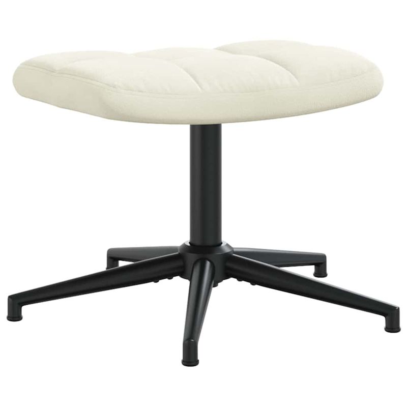 Casa si Gradina - Mobilier - Scaune si fotolii - Fotolii - Fotoliu de relaxare cu taburet, alb crem, catifea - Infinity.ro
