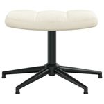 Casa si Gradina - Mobilier - Scaune si fotolii - Fotolii - Fotoliu de relaxare cu taburet, alb crem, catifea - Infinity.ro