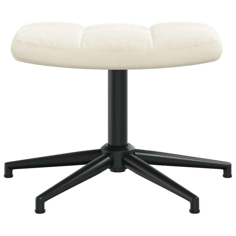 Casa si Gradina - Mobilier - Scaune si fotolii - Fotolii - Fotoliu de relaxare cu taburet, alb crem, catifea - Infinity.ro