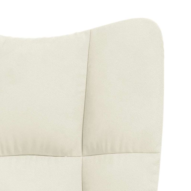 Casa si Gradina - Mobilier - Scaune si fotolii - Fotolii - Fotoliu de relaxare cu taburet, alb crem, catifea - Infinity.ro