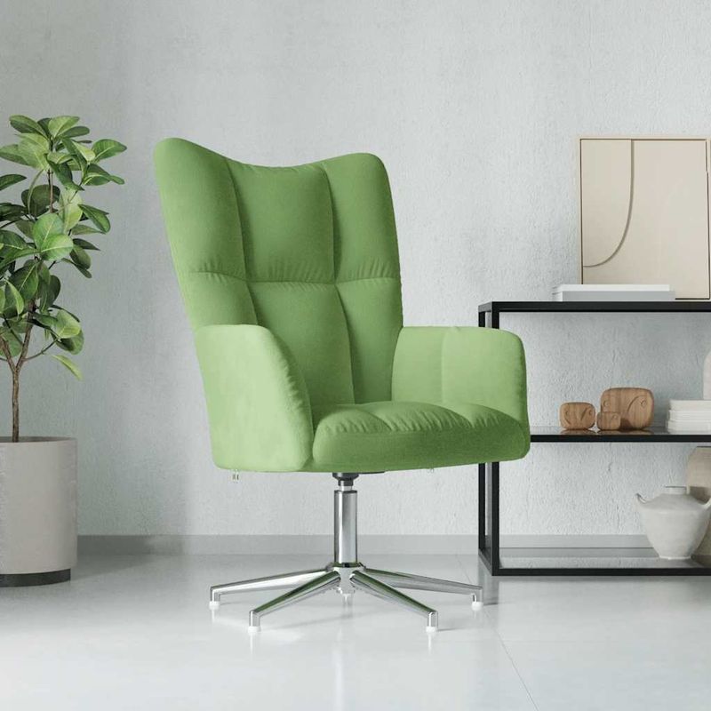 Casa si Gradina - Mobilier - Scaune si fotolii - Fotolii - Fotoliu de relaxare, verde deschis, catifea - Infinity.ro