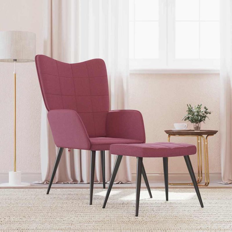 Casa si Gradina - Mobilier - Scaune si fotolii - Fotolii - Fotoliu de relaxare cu taburet, rosu vin, textil - Infinity.ro